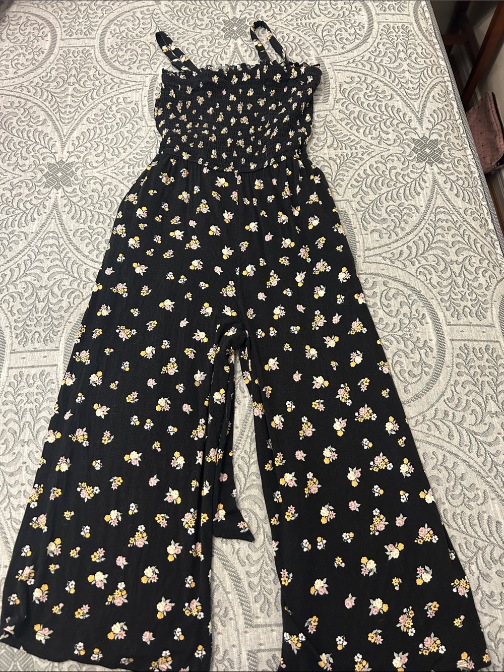 Torrid Women's Black Floral Smocked jumpsuit